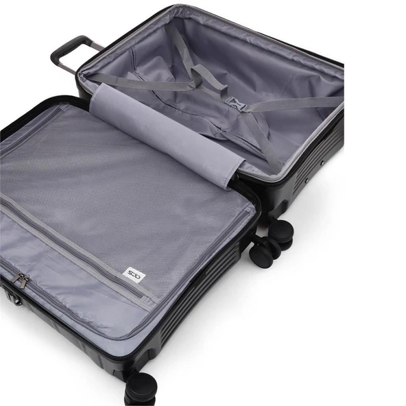 ÇÇS 5238 Lüx 3 Lü Valiz Seti Siyah - Resim 8