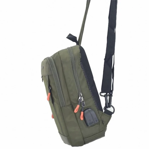 Ççs 71296 Usb Çapraz Omuz Çantası Yeşil - Resim 4