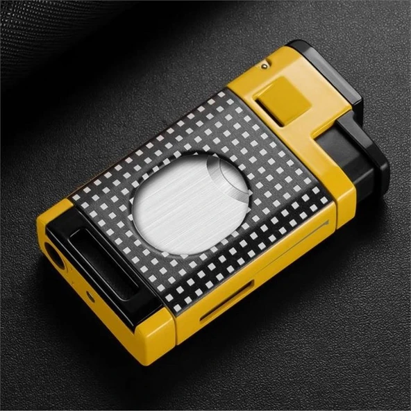 Cohiba CCM0650 3 Jet Torch Kesicili Puro Çakmağı Sarı - Resim 5