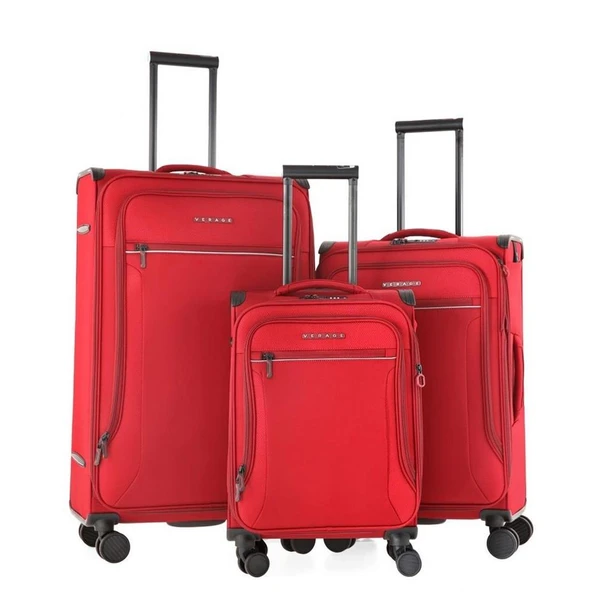 Verage GM21002W Kumaş 3 lü Valiz Seti Kırmızı