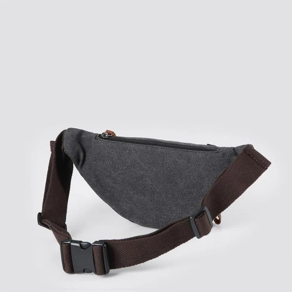 Ççs 31517 Sport Kanvas Bel Çantası Siyah - Resim 4