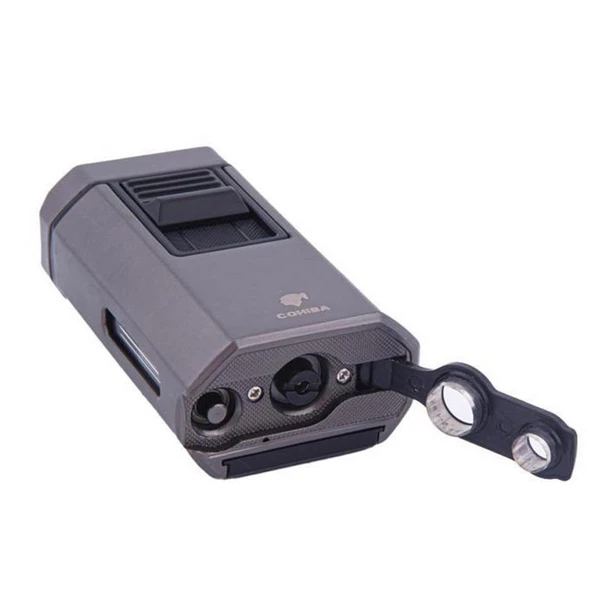 Cohiba CCM0613 4 Jet Torch Masa Tipi Puro Çakmağı Gri - Resim 3