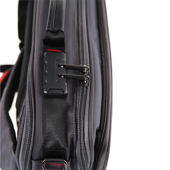 Ççs 51269 Şifreli Usb Laptop ve Evrak Sırt ve Omuz Çantası Gri - 5