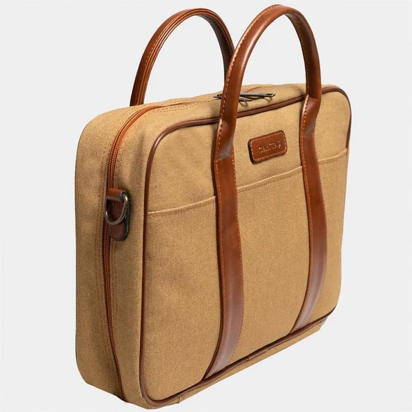 Retro Kanvas 35X23 Evrak ve Laptop Çantası 13 İnç Camel - 2