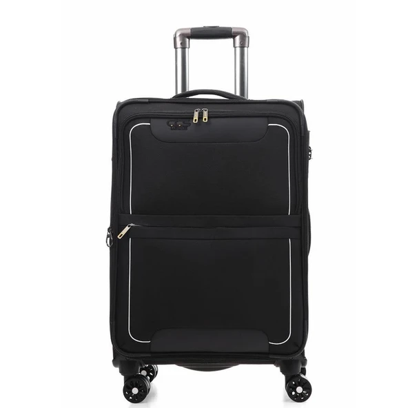 ÇÇS 650 Kumaş Valiz Orta Boy Siyah - Resim 3