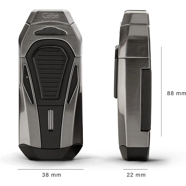 Colibri Boss Üçlü Jet Çakmak Puro Çakmağı Kesicili Siyah - 3