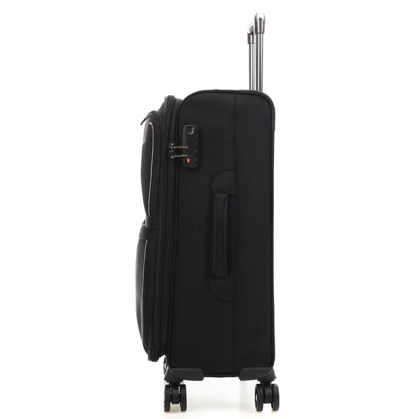 ÇÇS 650 Kumaş Valiz Orta Boy Siyah - Resim 2