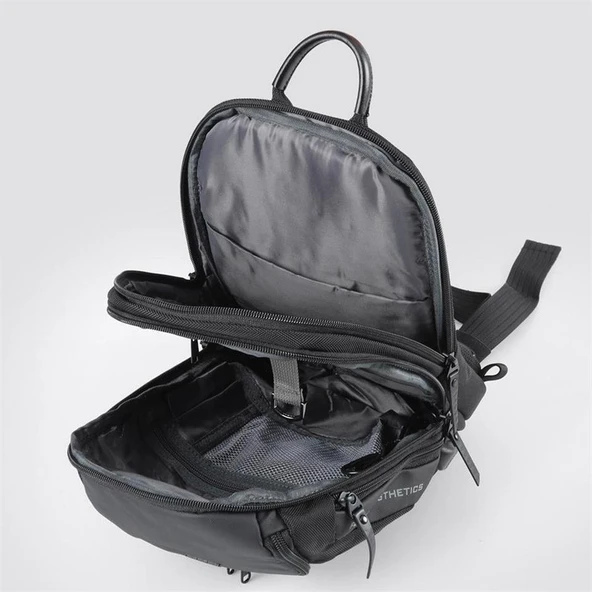 Ççs 51461 Tek Omuz Askılı Sırt ve Göğüs Çantası Siyah - Resim 5