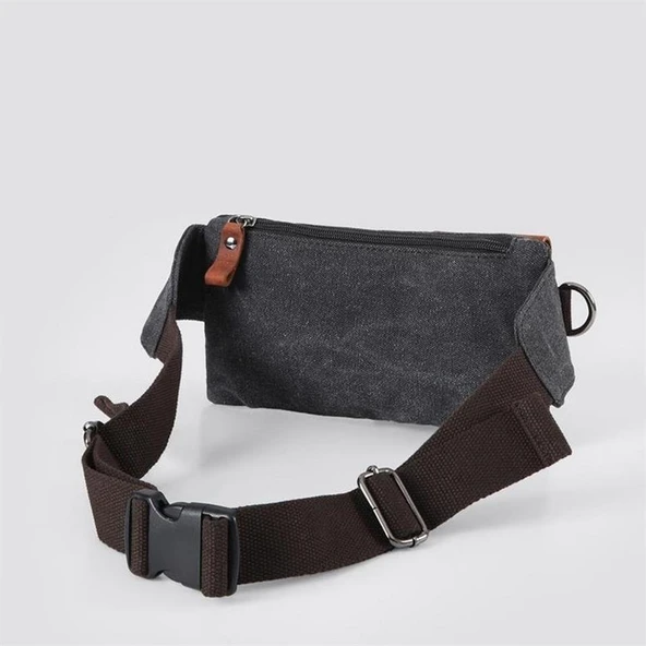 Ççs London 31459 Kanvas Bel Çantası Siyah - Resim 4