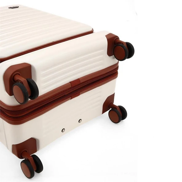 ÇÇS 5238 Lüx Orta Boy Valiz Beyaz - Resim 7