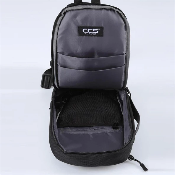 Ççs 31407 Tek Omuz Askılı Sırt ve Göğüs Çantası Siyah - Resim 7