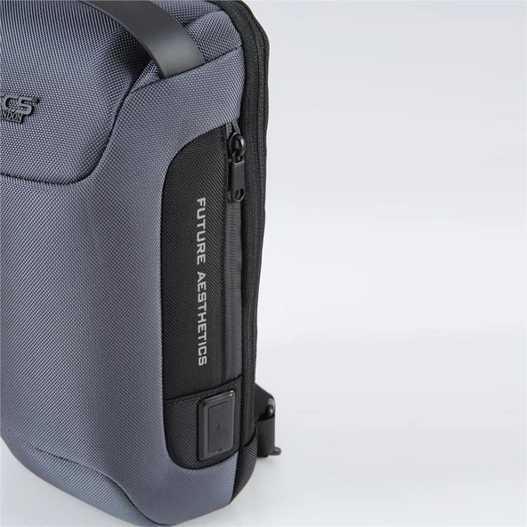 Ççs 51463 Tek Omuz Askılı Sırt ve Göğüs Çantası Gri - Resim 6