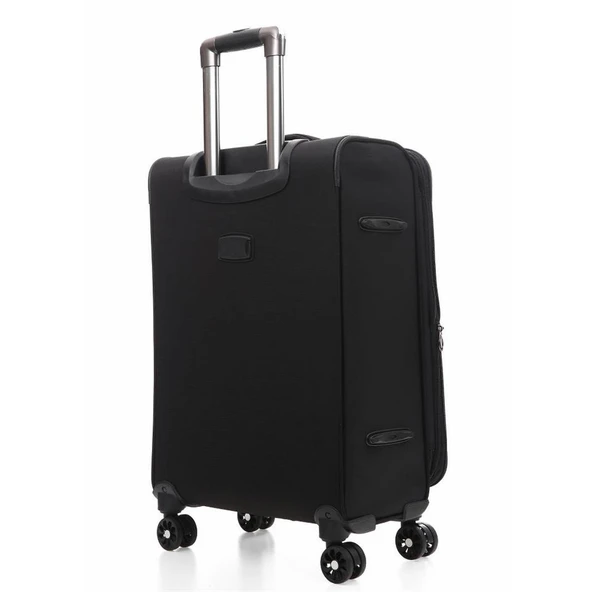 ÇÇS 650 Kumaş Valiz Orta Boy Siyah - Resim 4