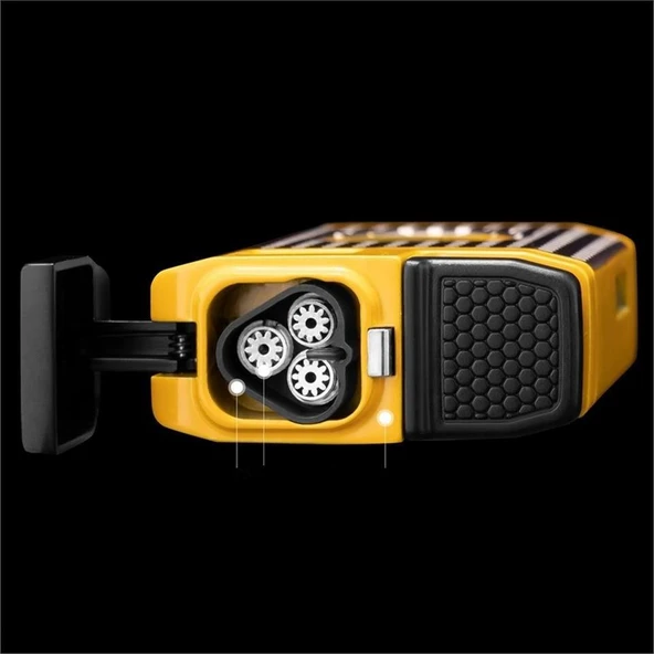 Cohiba CCM0650 3 Jet Torch Kesicili Puro Çakmağı Sarı - Resim 2