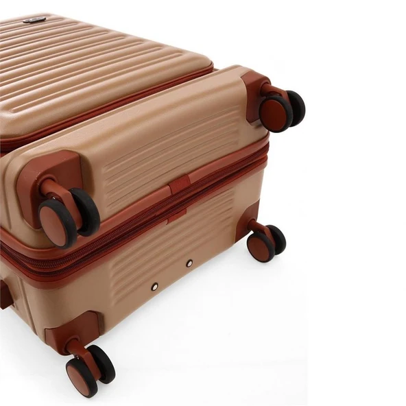 ÇÇS 5238 Lüx Kabin Boy Valiz Kahve - 6