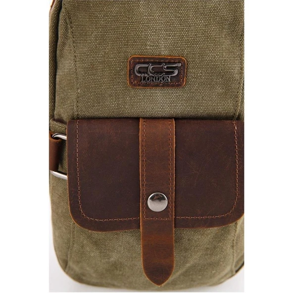 Ççs 51396 Kanvas Omuz Askılı Çapraz Çanta Yeşil - Resim 7