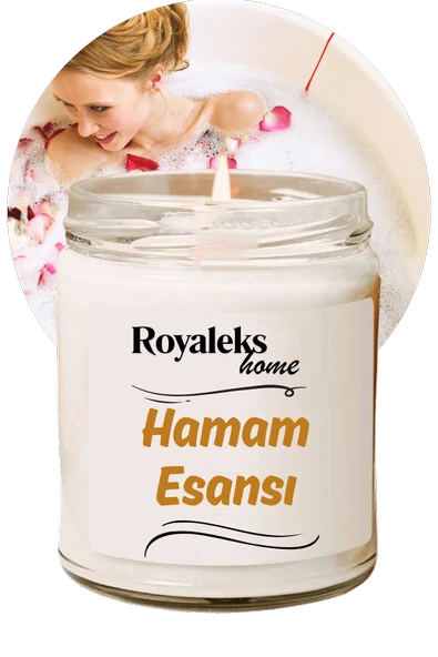 Doğal Özel Seri Kokulu Dekoratif Kavanoz Mum 210 cc - Hamam Esansı - RYL ürün görseli