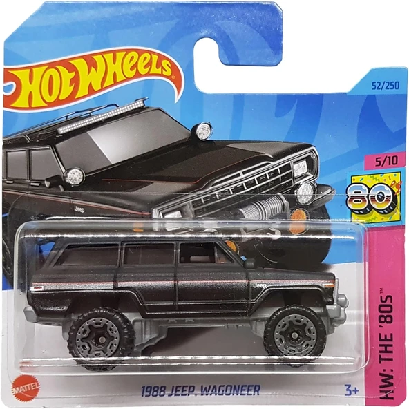 Hot Wheels - 1988 Jeep Wagoneer - Hw: The ´80S 5/10 - Hkj63 - Short Card - Arazi Aracı - Siyah Metal ürün görseli 1