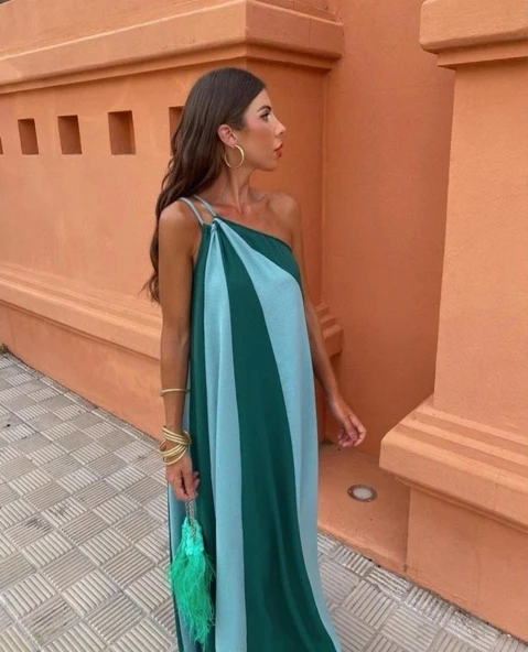 ÇİFT RENKLİ ELBİSE - Resim 2