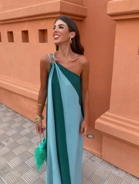 ÇİFT RENKLİ ELBİSE - Resim 3