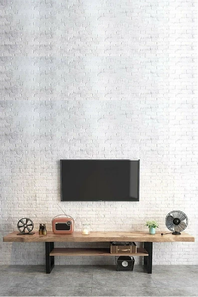 KUZELA Metal Ayaklı Ahşap Tv Ünitesi - 3