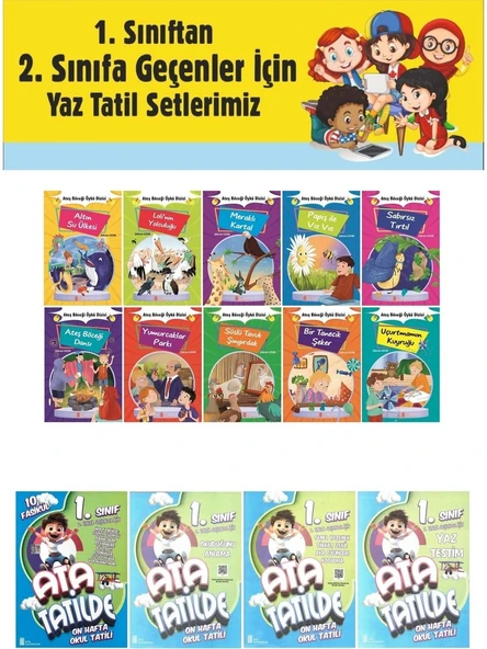 1.Sınıftan 2.Sınıfa Geçenler İçin Ata Tatilde +10 lu Hikaye Seti
