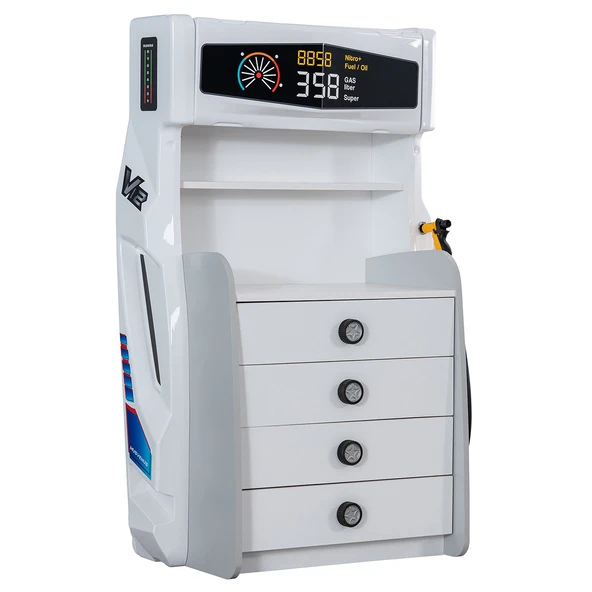 Çocuk Odası - Audi Koltuklu Arabalı Yatak, Sports 3 Kapılı Dolap, Şifonyer - Beyaz - 5