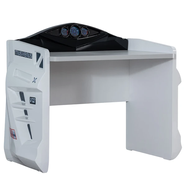 Çocuk Odası - Vento Arabalı Yatak - Sport 3 Kapılı Dolap, Masa, Şifonyer - Beyaz - 5