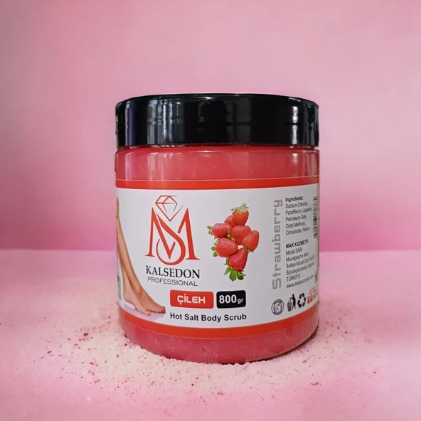 Ms Kalsedon Çilek Aromalı Canlandırıcı & Yumuşatıcı El Ayak Ve Vücut Bakım Peelingi 800gr - Resim 6