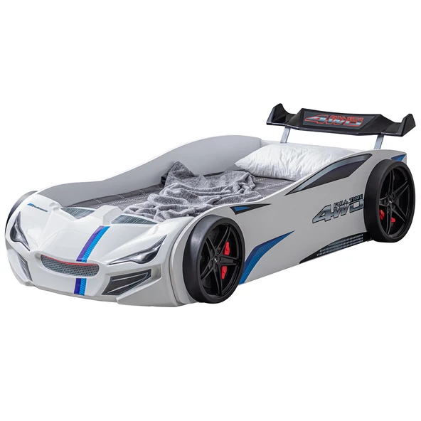 Çocuk Odası - Merso Arabalı Yatak - Sport 3 Kapılı Dolap, Şifonyer - Beyaz - 2