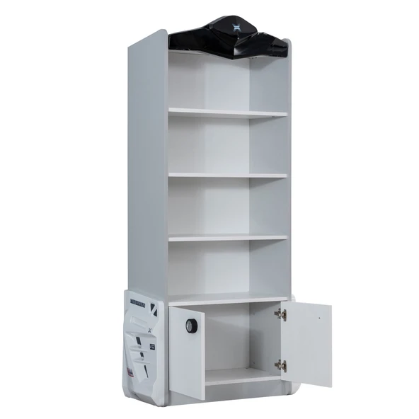 Çocuk Odası - Vento Arabalı Yatak - Sport 3 Kapılı Dolap, Masa, Şifonyer, Kitaplık - Beyaz - 5