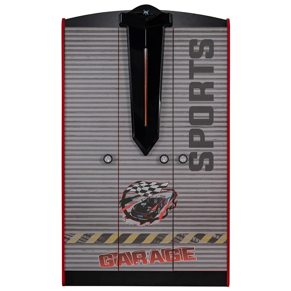 Çocuk Odası - Vento Arabalı Yatak - Sport 3 Kapılı Dolap, Masa - Kırmızı - 7