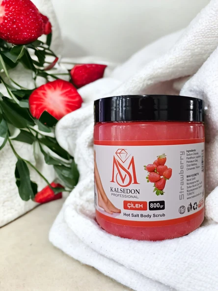 Ms Kalsedon Çilek Aromalı Canlandırıcı & Yumuşatıcı El Ayak Ve Vücut Bakım Peelingi 800gr - Resim 5