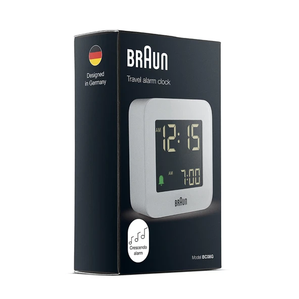 Braun BC08G Gri Klasik Seyahat Dijital Alarmlı Masa Saati - Resim 8