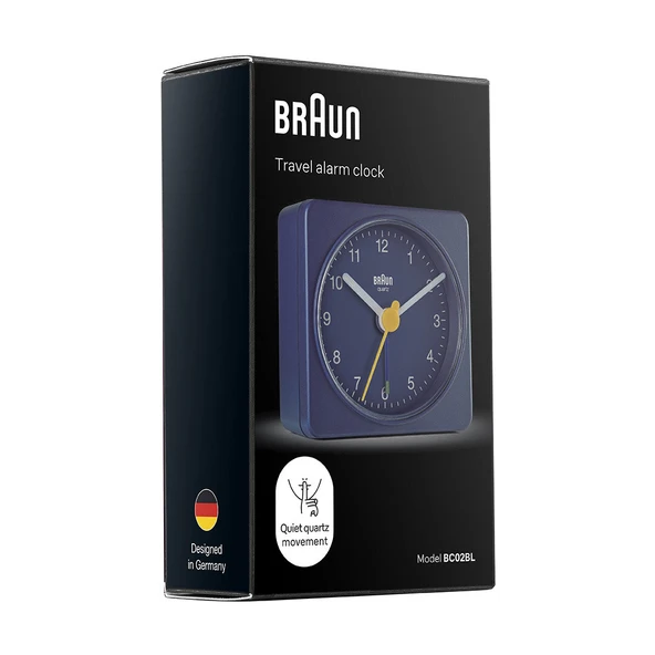 Braun BC02BL Mavi Klasik Seyahat Analog Alarmlı Masa Saati - Resim 6