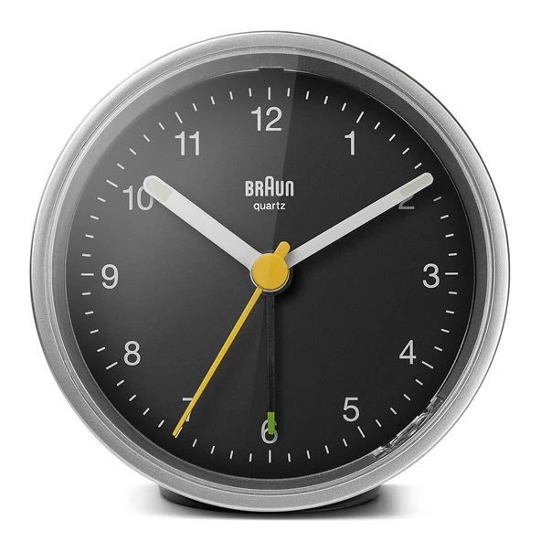 Braun BC12SB Gümüş-Siyah Klasik Analog Alarmlı Masa Saati