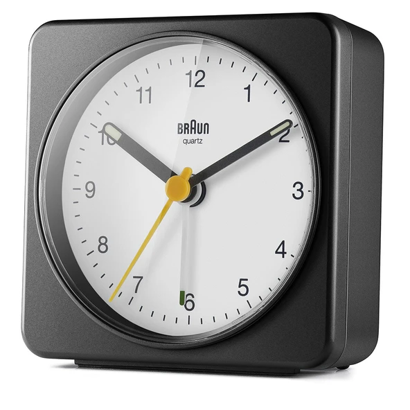Braun BC03BW Siyah-Beyaz Klasik Seyahat Analog Alarmlı Masa Saati - Resim 3
