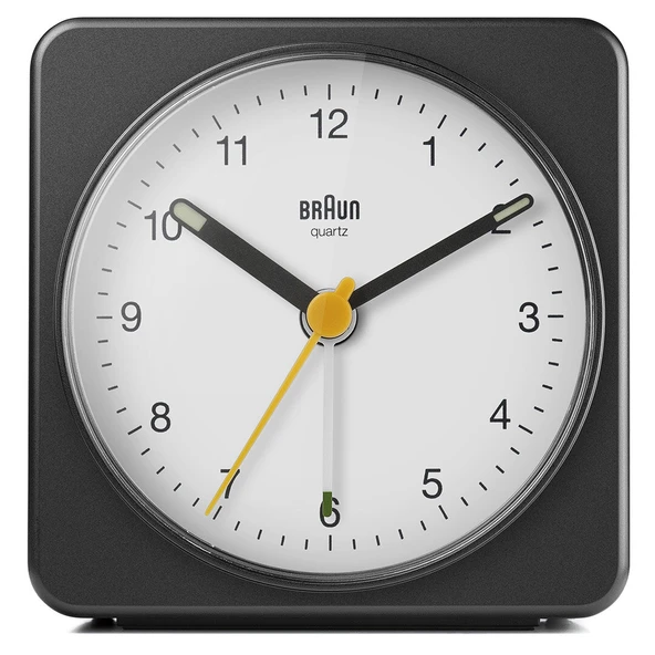 Braun BC03BW Siyah-Beyaz Klasik Seyahat Analog Alarmlı Masa Saati