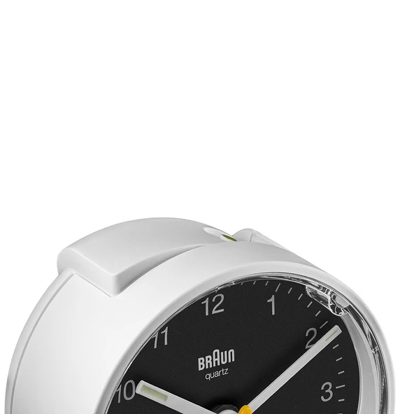 Braun BC01WB Beyaz-Siyah Klasik Analog Alarmı Masa Saati - Resim 4