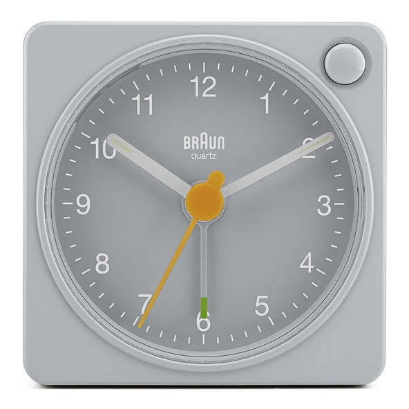 Braun BC02XG Gri Klasik Seyahat Analog Alarmlı Masa Saati