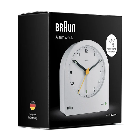 Braun BC22W Beyaz Klasik Analog Alarmlı Masa Saati - Resim 7