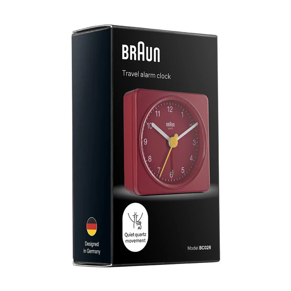 Braun BC02R Kırmızı Klasik Seyahat Analog Alarmlı Masa Saati - Resim 6
