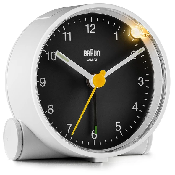 Braun BC01WB Beyaz-Siyah Klasik Analog Alarmı Masa Saati - Resim 2