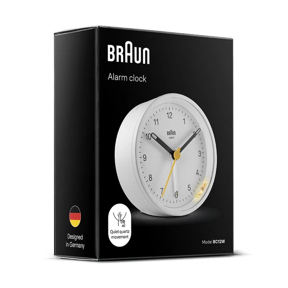 Braun BC12W Beyaz Klasik Analog Alarmlı Masa Saati - Resim 4