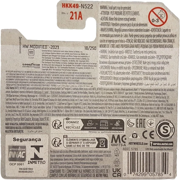 Hot Wheels - 1970 Pontiac Firebird - Hw Modified 2/5 - Hkk49 - Short Card - Good Year - Gm - Mattel - Resim 3