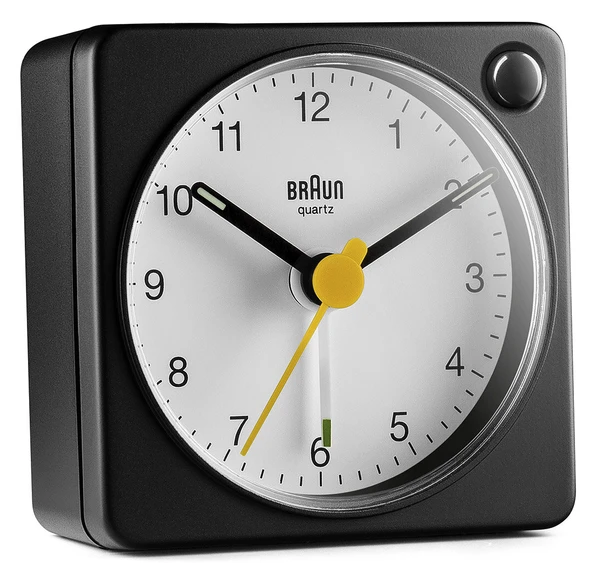 Braun BC02XBW Siyah-Beyaz Klasik Seyahat Analog Alarmlı Masa Saati
