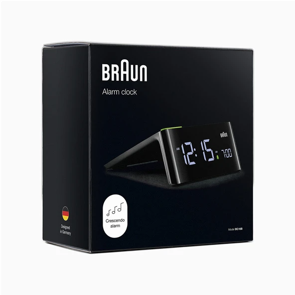 Braun BC16BEU Siyah Va LCD Ekran Dijital Alarmlı Masa Saati - Resim 2
