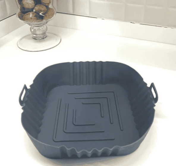 Renkli Isıya Dayanıklı Yıkanılabilir Silikon Fırın Airfryer Kare Model Pişirme Matı 20 cm - 2