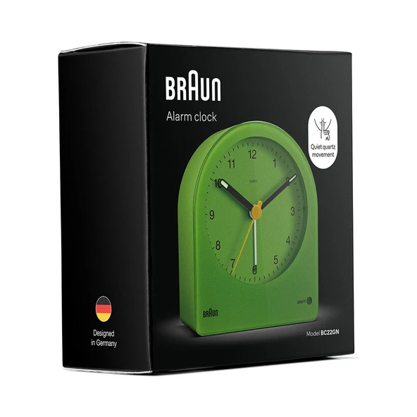 Braun BC22GN Yeşil Klasik Analog Alarmlı Masa Saati - Resim 8