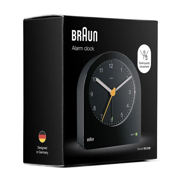 Braun BC22B Siyah Klasik Analog Alarmlı Masa Saati - Resim 4